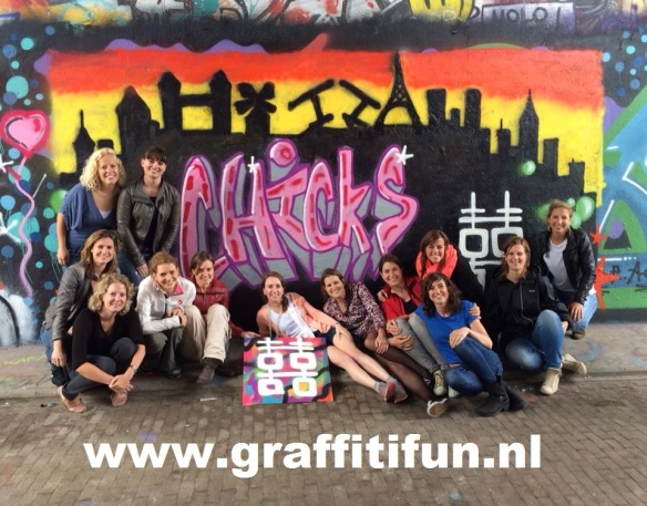 Graffiti workshop vrijgezellenfeestje chicks