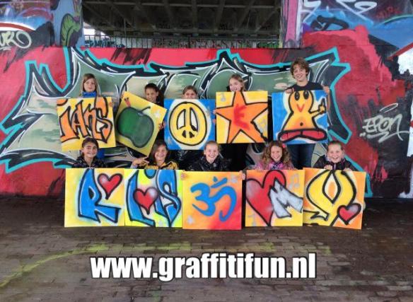 Graffitifun kinderfeestje graffiti workshop
